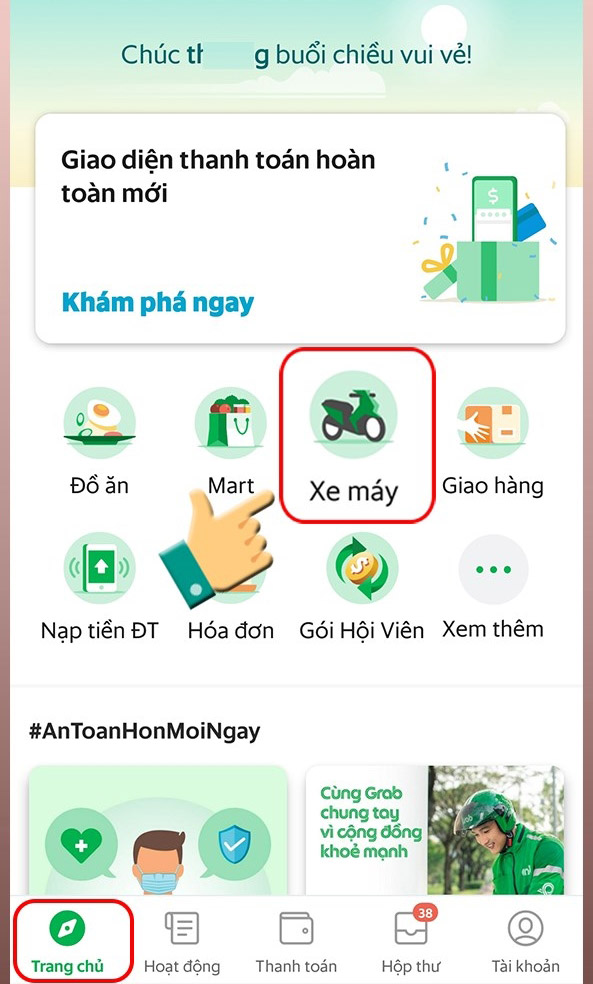 cách đặt xe grab