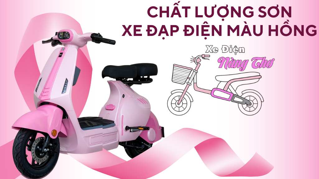 Chất lượng sơn xe đạp điện màu hồng