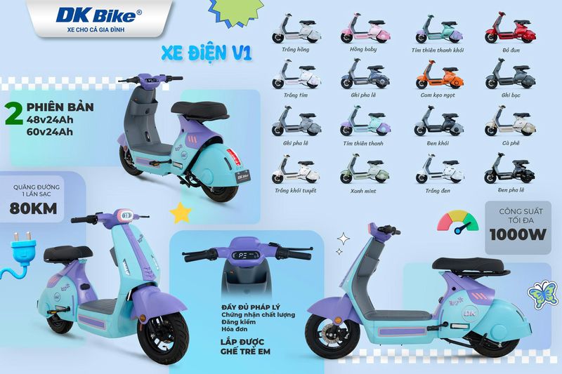 Xe đạp điện đẹp cho họ sinh - DkBike V1