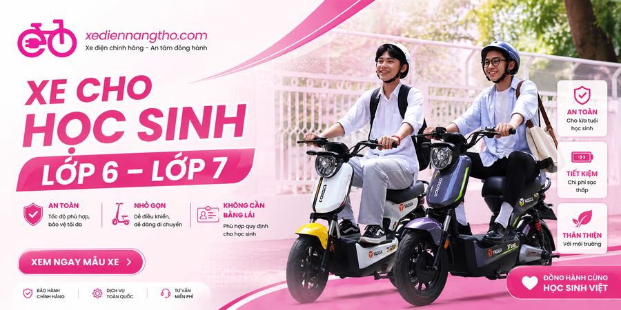 Xe đạp điện cho học sinh lớp 6-7