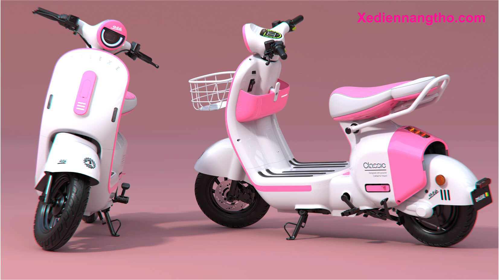 Xe Đạp Điện Màu Hồng - Dylexe X1 thời trang