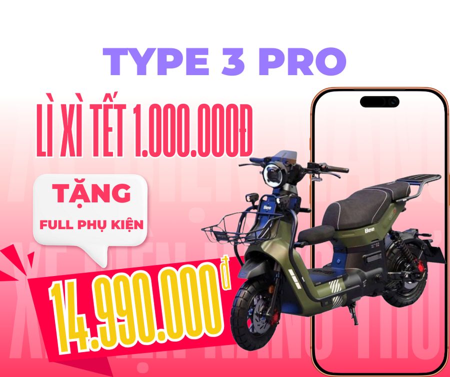 Type 3 Pro – xe đạp điện an toàn cho học sinh nữ