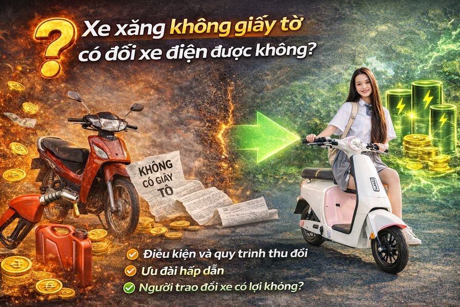 Xe xăng không giấy tờ có đổi xe điện được không?