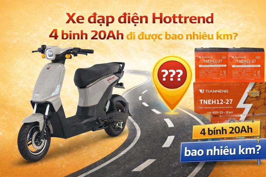 Xe đạp điện hottrend 4 bình 20ah đi được bao nhiêu km