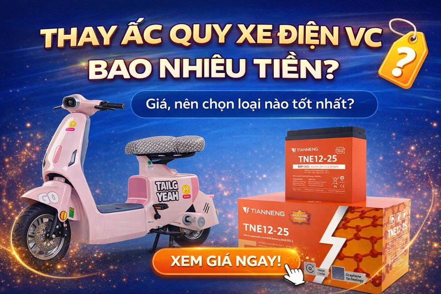 Thay ắc quy xe điện VC bao nhiêu tiền