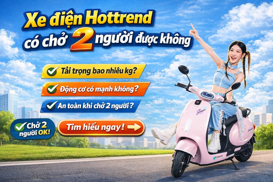 Xe điện hottrend có chở được 2 người không | Xe Điện Nàng Thơ