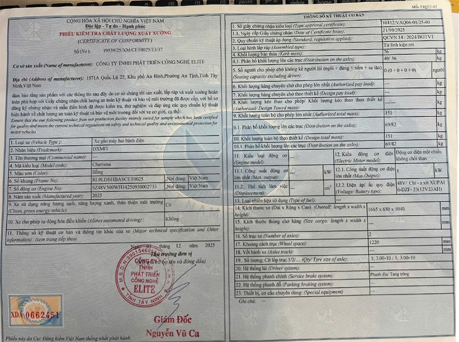 Đăng Kiểm Xe đạp điện dxmit s2