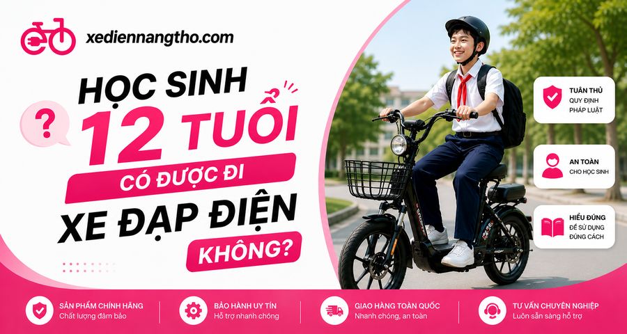 Học sinh 12 tuổi có đi được xe đạp điện không