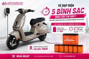 Xe đạp điện 5 bình sạc bao lâu thì đầy