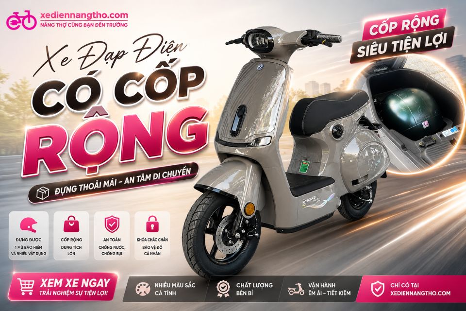 Xe đạp điện có cốp | Xe Điện Nàng Thơ