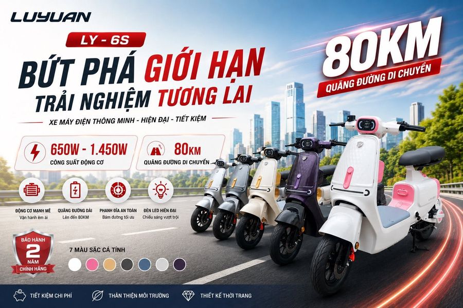 Xe đạp điện Nijia Luyuan Ly-6S - Động cơ 1500W