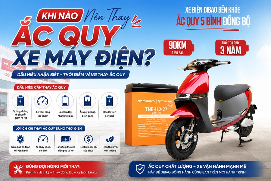 Khi nào nên thay ắc quy xe máy điện
