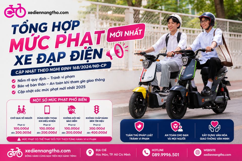 Tổng hợp các mức phạt xe đạp điện