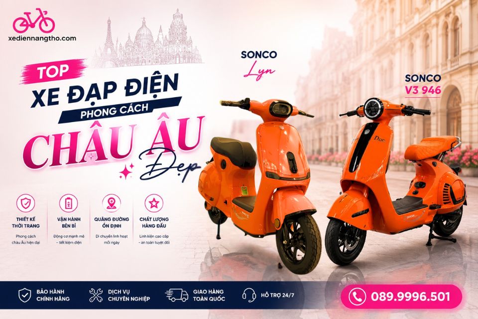 Top xe đạp điện phong cách châu âu - Sonco