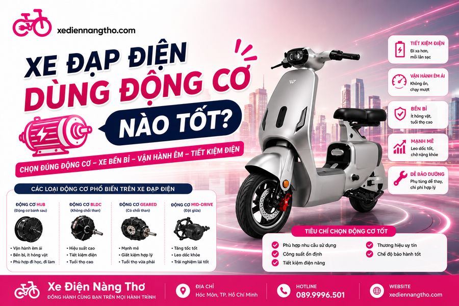 Xe Đạp Điện Dùng Động Cơ Nào Tốt?