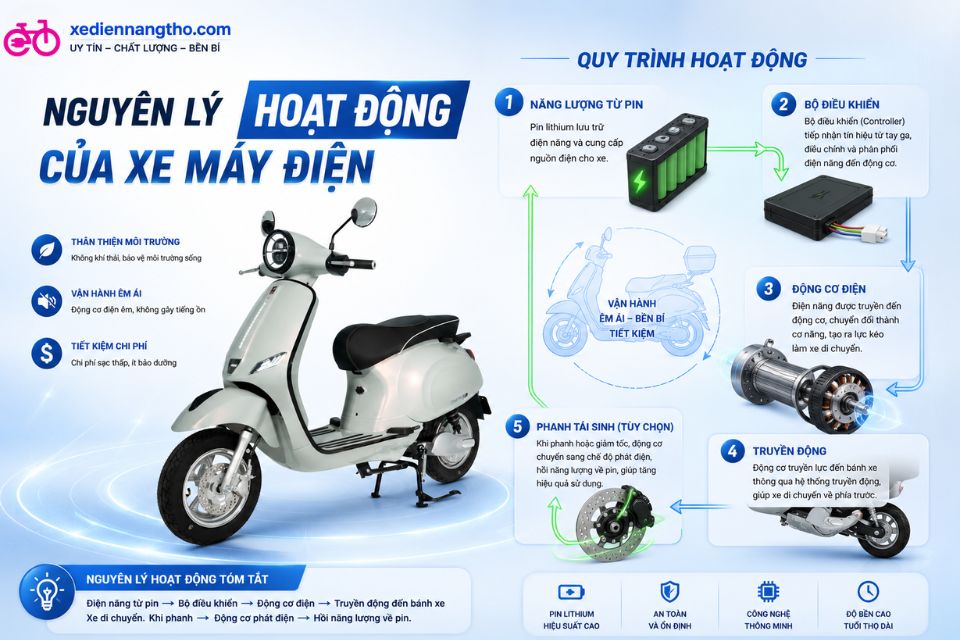 Xe máy điện là gì? Nguyên lý hoạt động