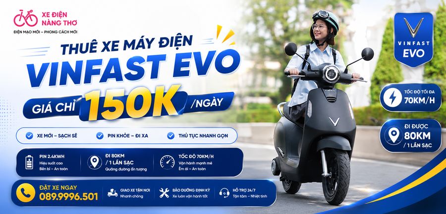 Dịch vụ cho thuê xe máy điện Vinfast Evo