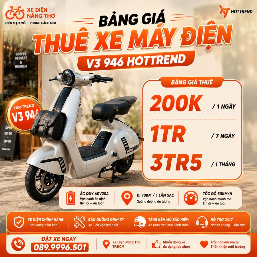 Dịch vụ thuê xe đạp điện hottrend v3 946