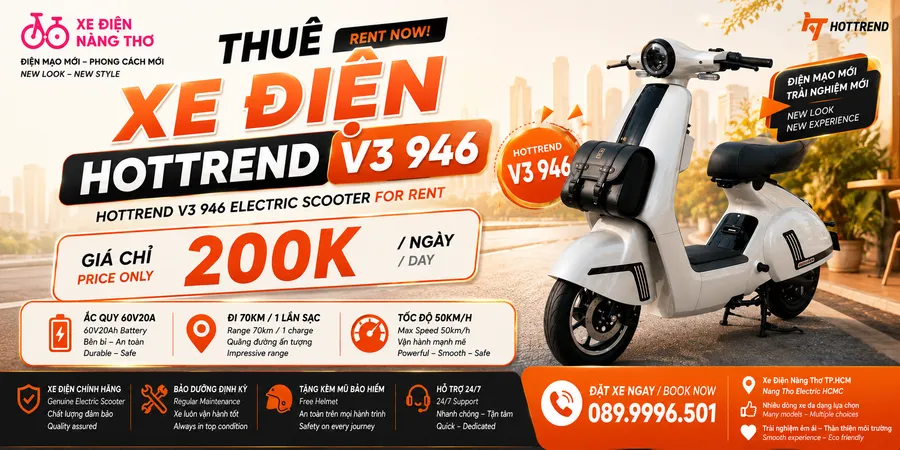 Dịch vụ thue xe đạp điện hottrend v3 946