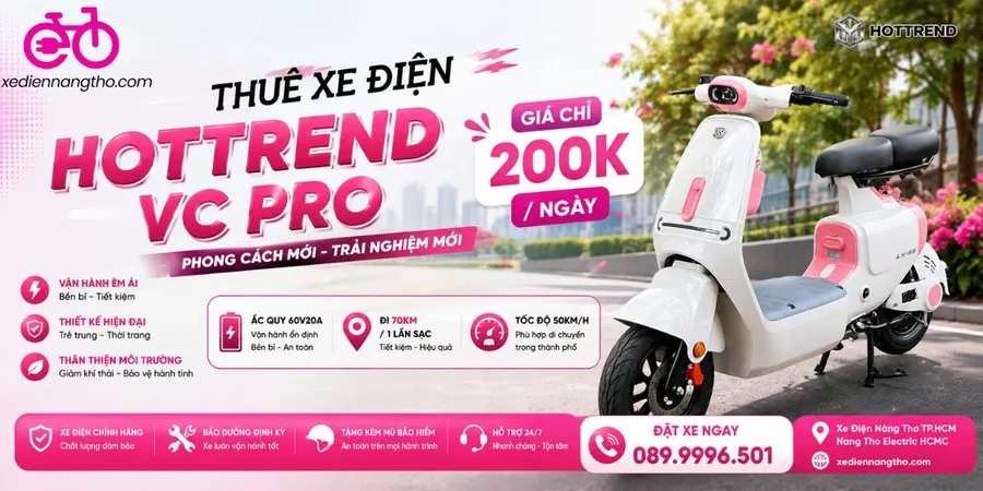 Dịch vụ thuê xe điện hotrend vc pro