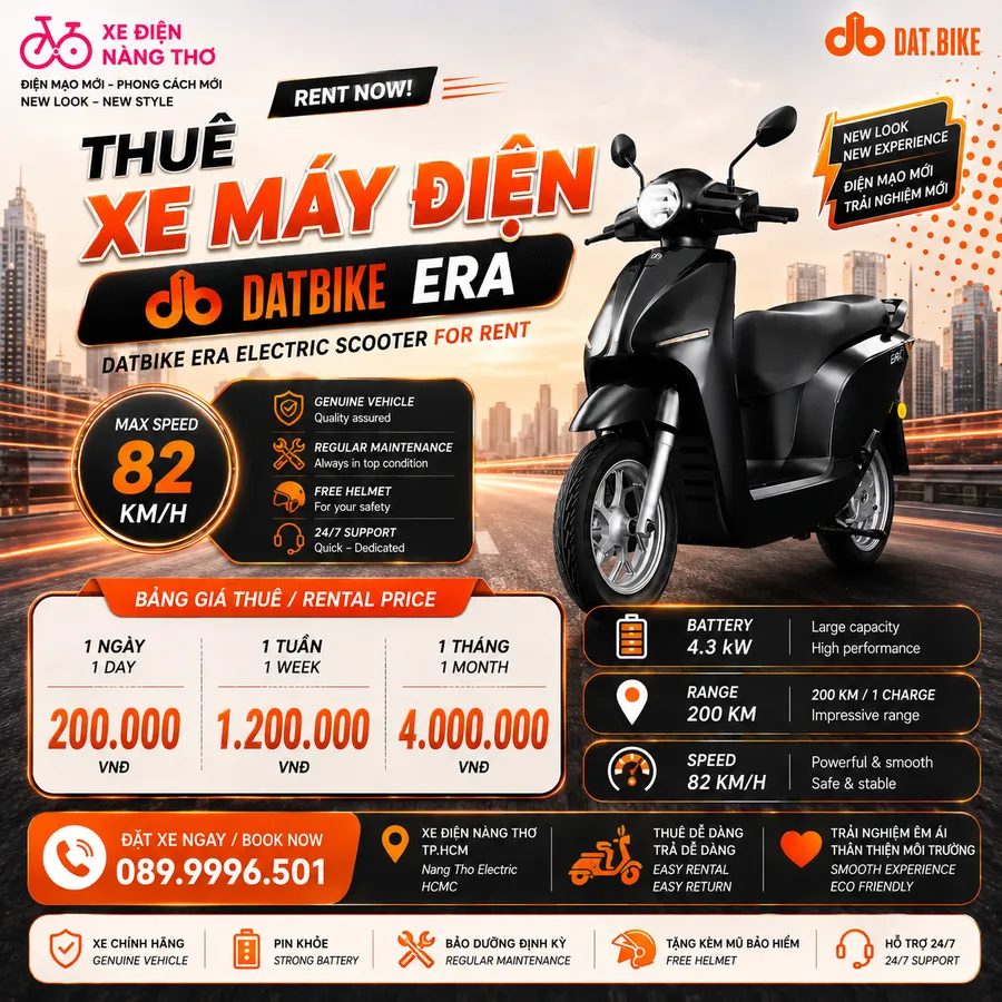 Dịch vụ thuê xe máy điện Datbike Era