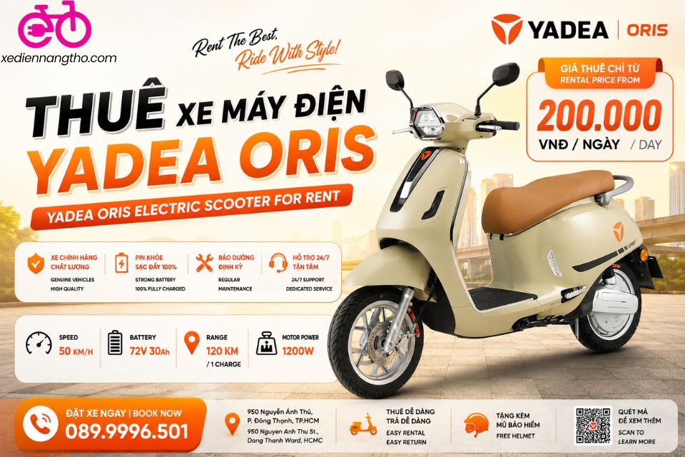 Dịch vụ cho thuê xe máy điện Yadea Oris H