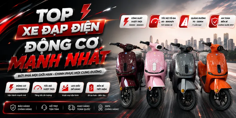 Top xe đạp điện động cơ mạnh nhất
