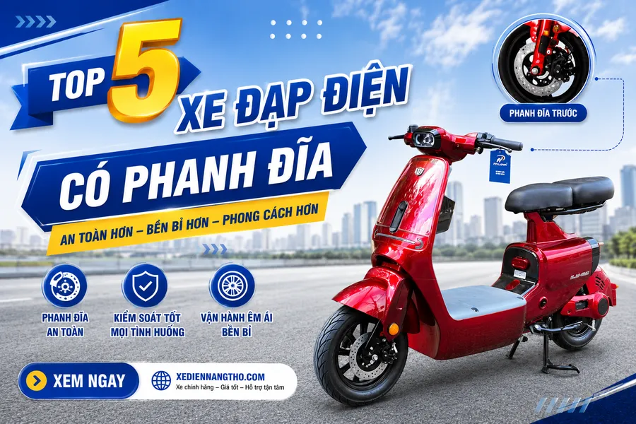 Top xe đạp điện có phanh đĩa