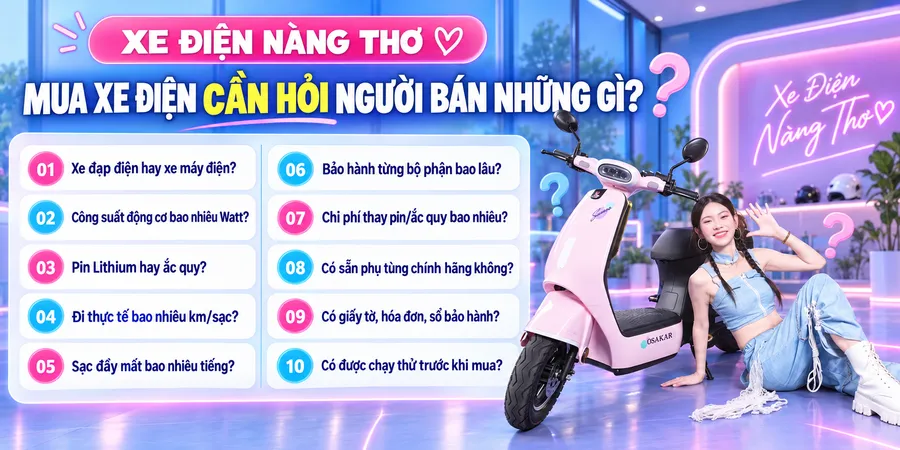 Mua xe điện cần hỏi người bán những gì?