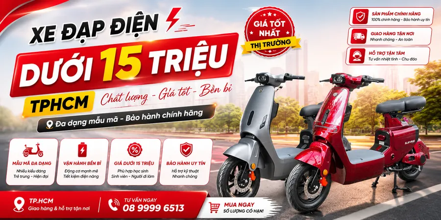 Xe Đạp Điện Dưới 15 Triệu TPHCM